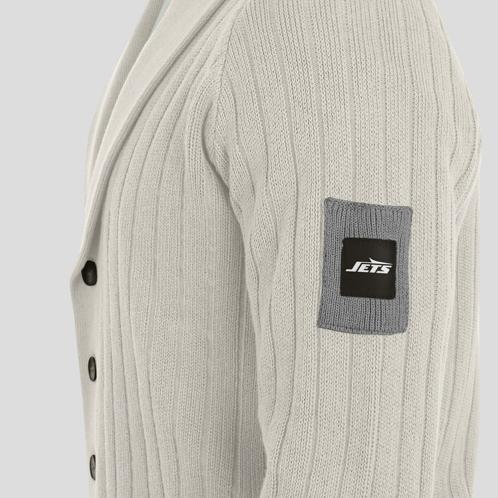 New York Jets J. Palmer The Playmaker Cardigan Raglan Sweater Gray