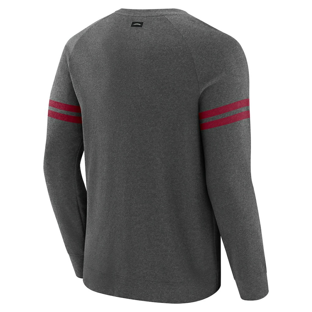 Washington Commanders J. Palmer Players Lounge Raglan Tri-Blend Sweatshirt Dark Heather Gray