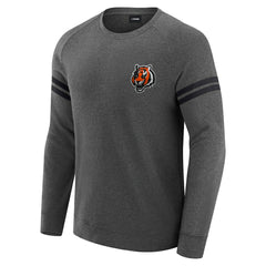 Cincinnati Bengals J. Palmer Players Lounge Raglan Tri-Blend Sweatshirt Dark Heather Gray