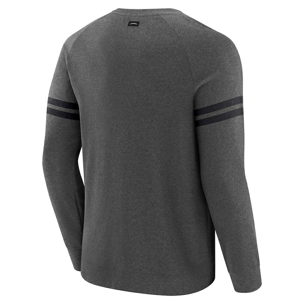 Cincinnati Bengals J. Palmer Players Lounge Raglan Tri-Blend Sweatshirt Dark Heather Gray
