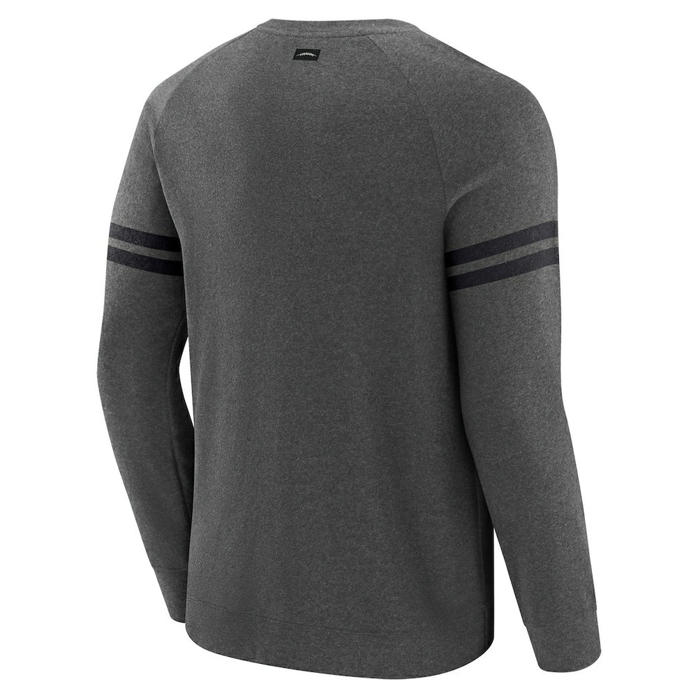 Cincinnati Bengals J. Palmer Players Lounge Raglan Tri-Blend Sweatshirt Dark Heather Gray