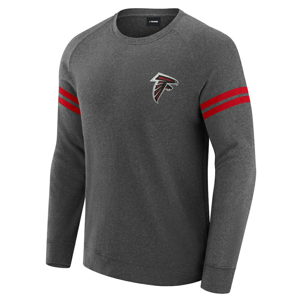 Atlanta Falcons J. Palmer Players Lounge Raglan Tri-Blend Sweatshirt Dark Heather Gray
