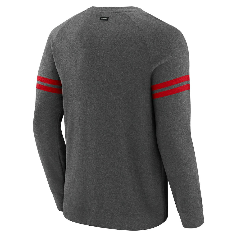 Atlanta Falcons J. Palmer Players Lounge Raglan Tri-Blend Sweatshirt Dark Heather Gray