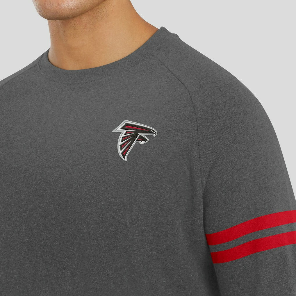 Atlanta Falcons J. Palmer Players Lounge Raglan Tri-Blend Sweatshirt Dark Heather Gray
