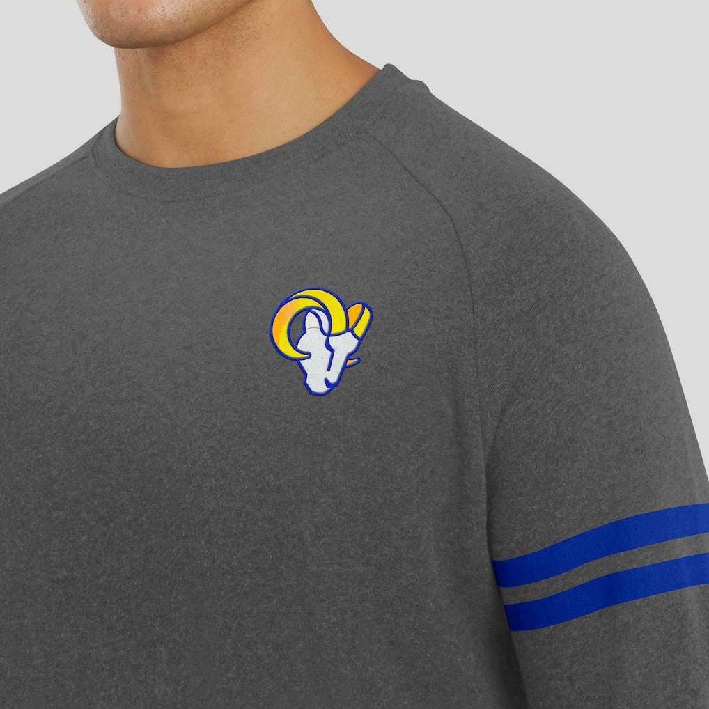 Los Angeles Rams J. Palmer Players Lounge Raglan Tri-Blend Sweatshirt Dark Heather Gray