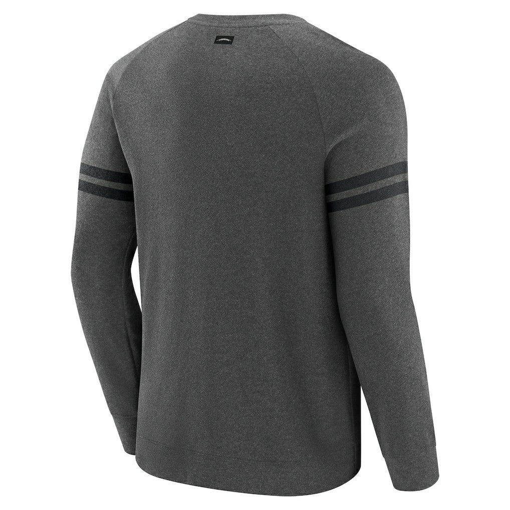 Las Vegas Raiders J. Palmer Players Lounge Raglan Tri-Blend Sweatshirt Dark Heather Gray