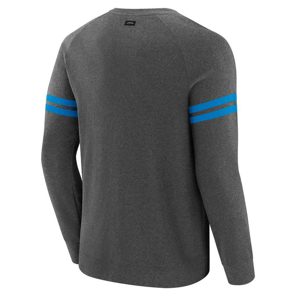 Detroit Lions J. Palmer Players Lounge Raglan Tri-Blend Sweatshirt Dark Heather Gray