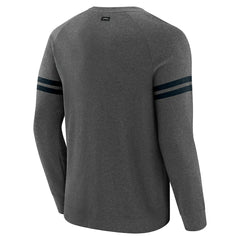 Carolina Panthers J. Palmer Players Lounge Raglan Tri-Blend Sweatshirt Dark Heather Gray