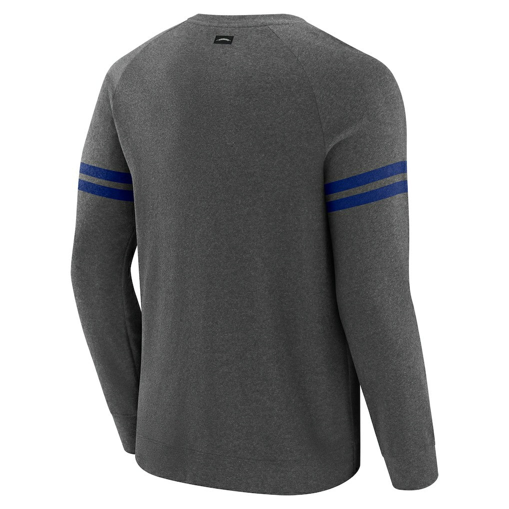 New York Giants J. Palmer Players Lounge Raglan Tri-Blend Sweatshirt Dark Heather Gray