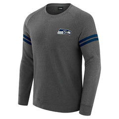 Seattle Seahawks J. Palmer Players Lounge Raglan Tri-Blend Sweatshirt Dark Heather Gray