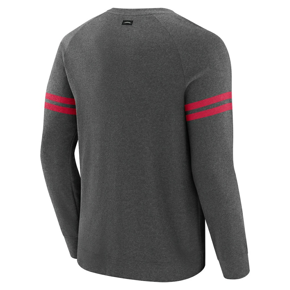 Arizona Cardinals J. Palmer Players Lounge Raglan Tri-Blend Sweatshirt Dark Heather Gray