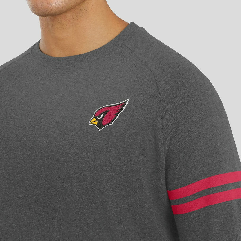Arizona Cardinals J. Palmer Players Lounge Raglan Tri-Blend Sweatshirt Dark Heather Gray