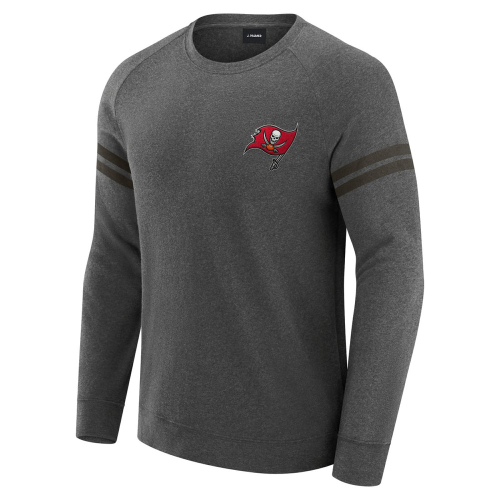 Tampa Bay Buccaneers J. Palmer Players Lounge Raglan Tri-Blend Sweatshirt Dark Heather Gray