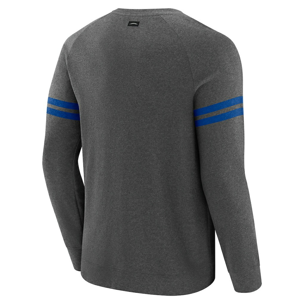 Buffalo Bills J. Palmer Players Lounge Raglan Tri-Blend Sweatshirt Dark Heather Gray