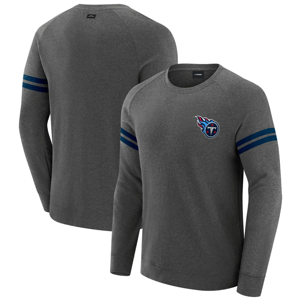 Tennessee Titans J. Palmer Players Lounge Raglan Tri-Blend Sweatshirt Dark Heather Gray