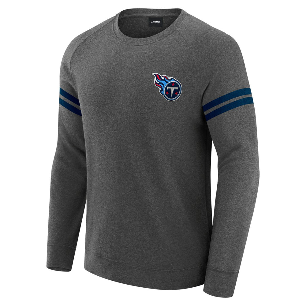 Tennessee Titans J. Palmer Players Lounge Raglan Tri-Blend Sweatshirt Dark Heather Gray