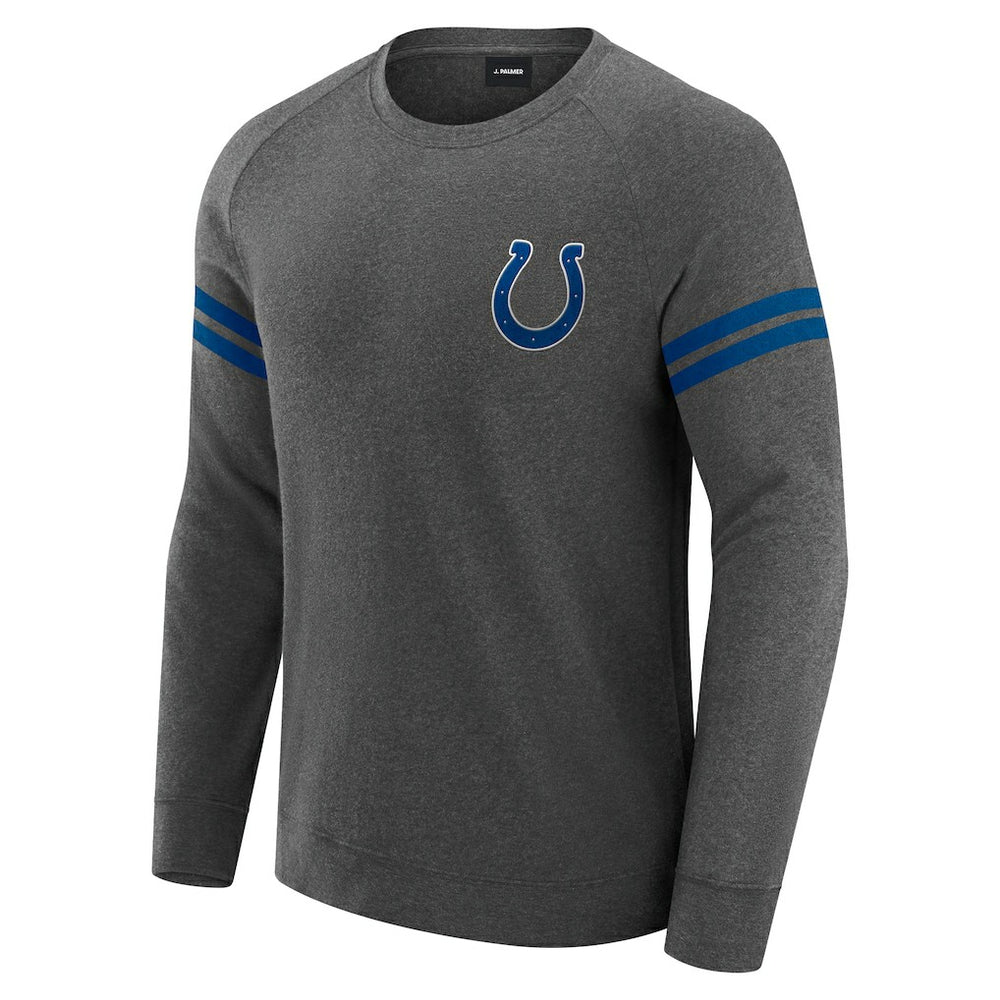 Indianapolis Colts J. Palmer Players Lounge Raglan Tri-Blend Sweatshirt Dark Heather Gray