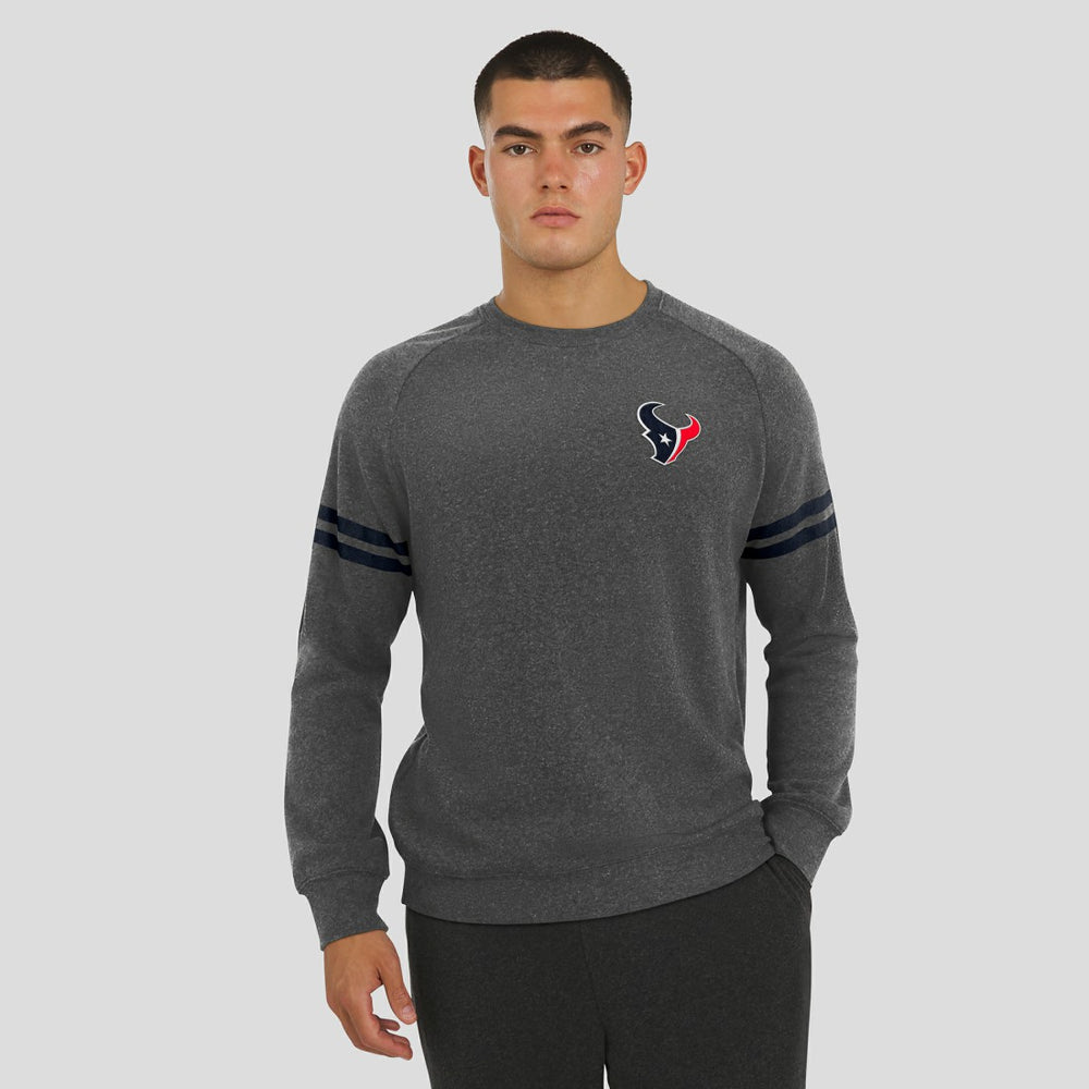 Houston Texans J. Palmer Players Lounge Raglan Tri-Blend Sweatshirt Dark Heather Gray