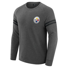 Pittsburgh Steelers J. Palmer Players Lounge Raglan Tri-Blend Sweatshirt Dark Heather Gray