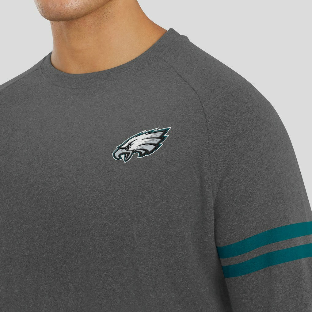 Philadelphia Eagles J. Palmer Players Lounge Raglan Tri-Blend Sweatshirt Dark Heather Gray