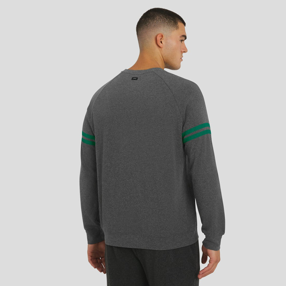 New York Jets J. Palmer Players Lounge Raglan Tri-Blend Sweatshirt Dark Heather Gray