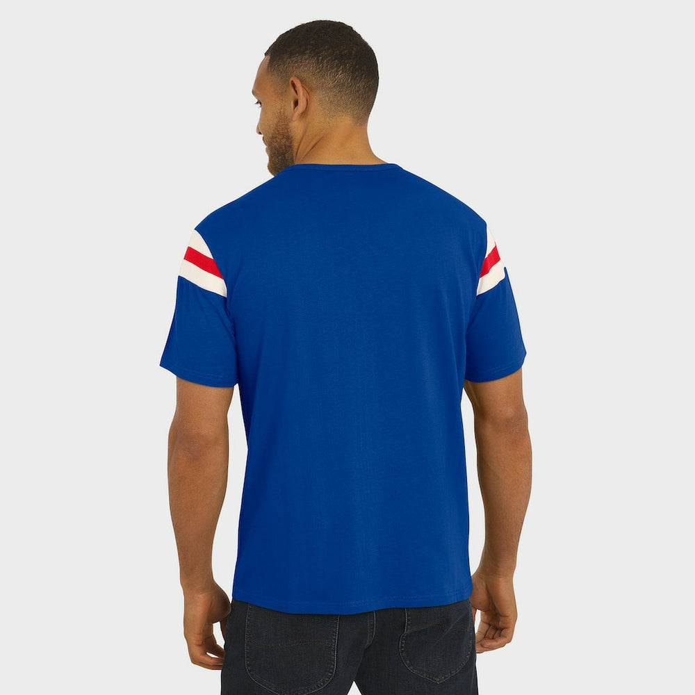 Buffalo Bills Darius Rucker Collection Distressed Throwback Shoulder Stripe T-Shirt Royal