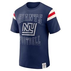 New York Giants Darius Rucker Collection Distressed Throwback Shoulder Stripe T-Shirt Royal