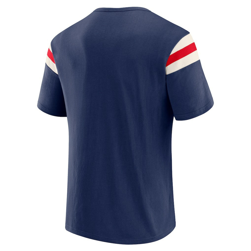 New York Giants Darius Rucker Collection Distressed Throwback Shoulder Stripe T-Shirt Royal