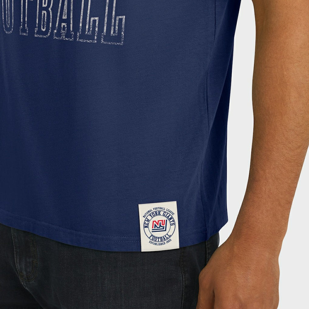 New York Giants Darius Rucker Collection Distressed Throwback Shoulder Stripe T-Shirt Royal