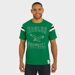 Philadelphia Eagles Darius Rucker Collection Distressed Throwback Shoulder Stripe T-Shirt Kelly Green