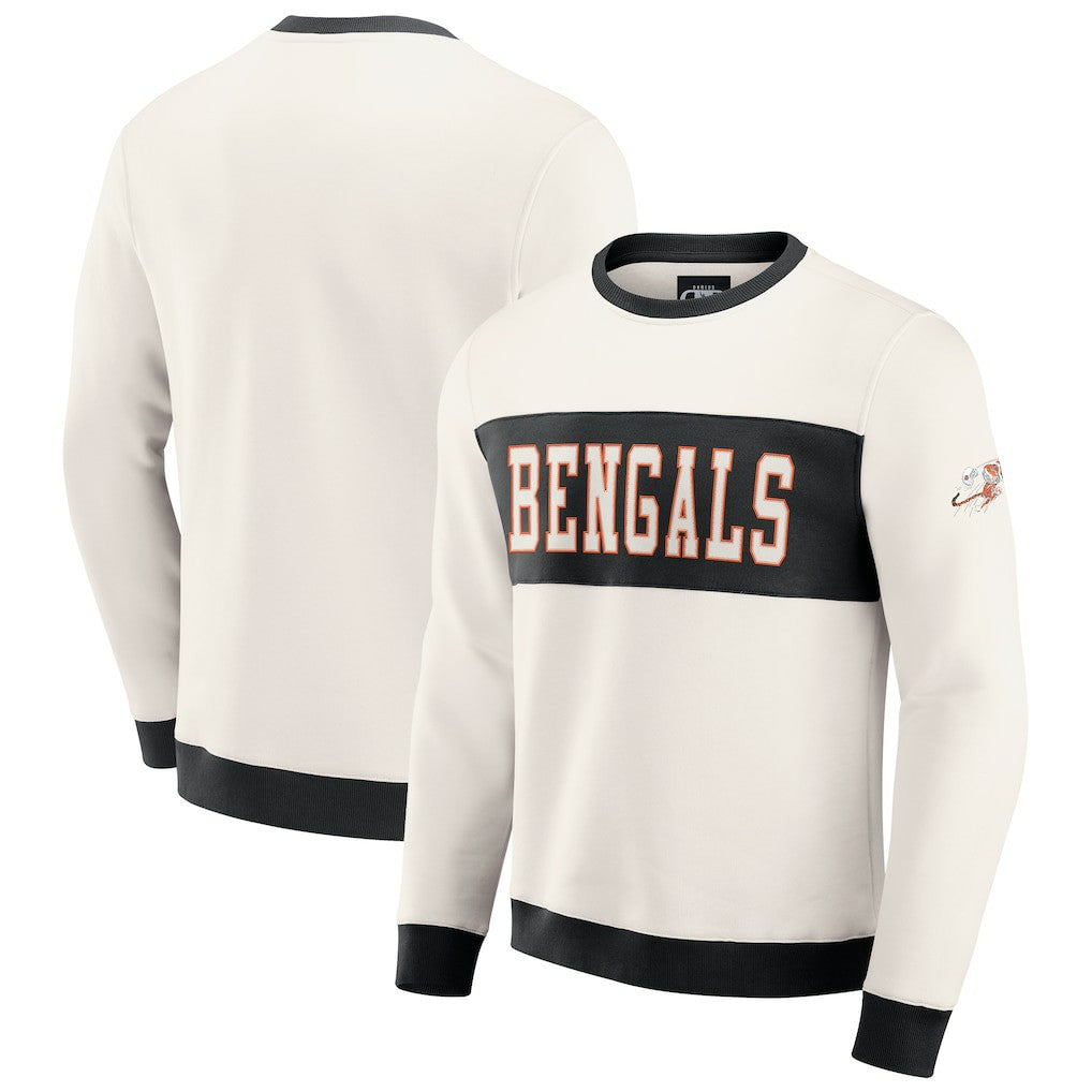 Cincinnati Bengals Darius Rucker Collection Colorblock Pullover Sweatshirt Cream