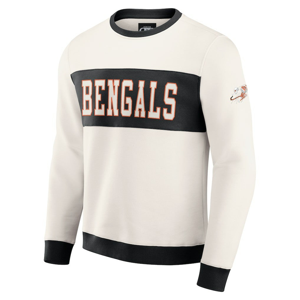 Cincinnati Bengals Darius Rucker Collection Colorblock Pullover Sweatshirt Cream