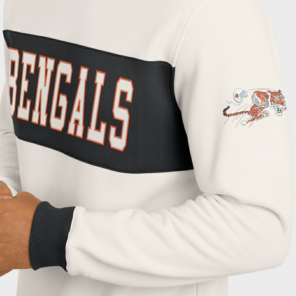 Cincinnati Bengals Darius Rucker Collection Colorblock Pullover Sweatshirt Cream