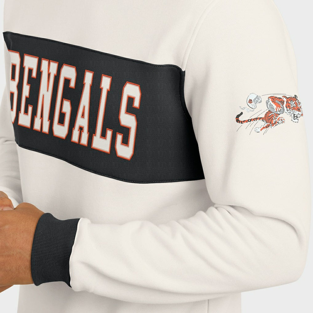 Cincinnati Bengals Darius Rucker Collection Colorblock Pullover Sweatshirt Cream