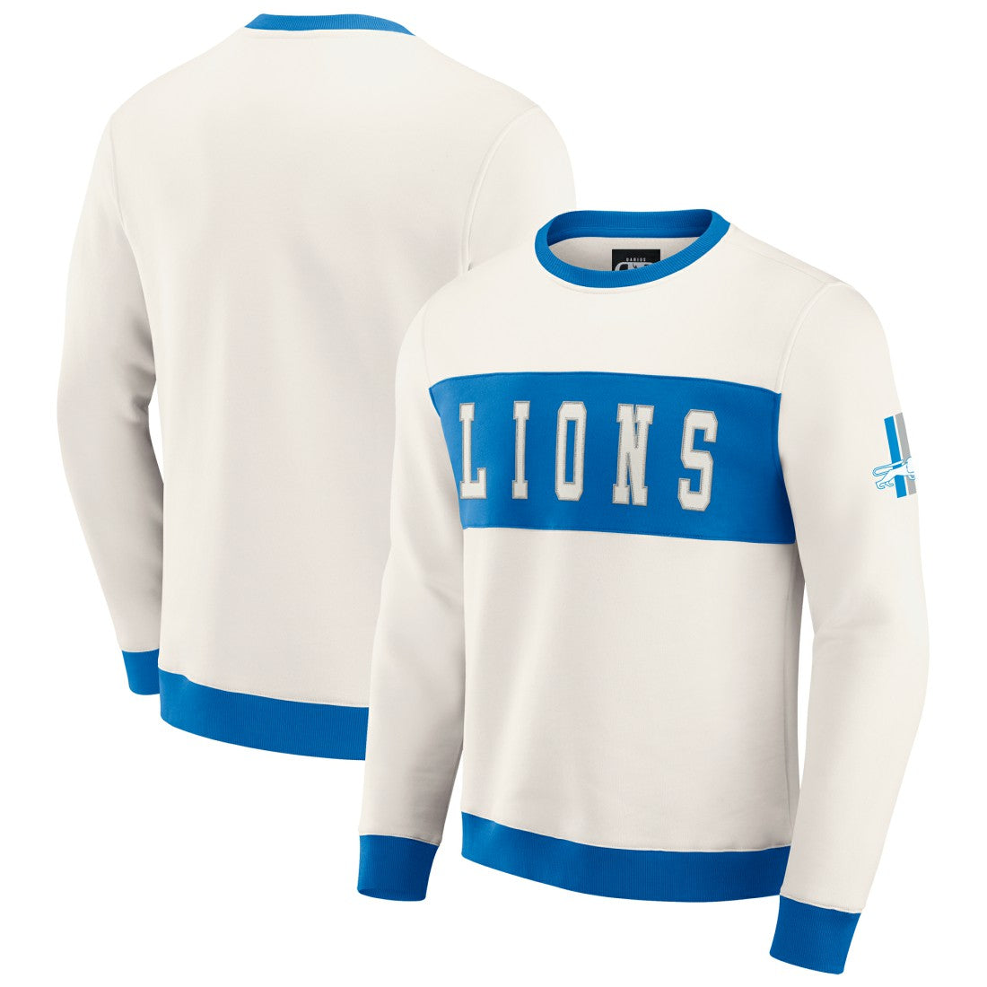 Detroit Lions Darius Rucker Collection Colorblock Pullover Sweatshirt Cream
