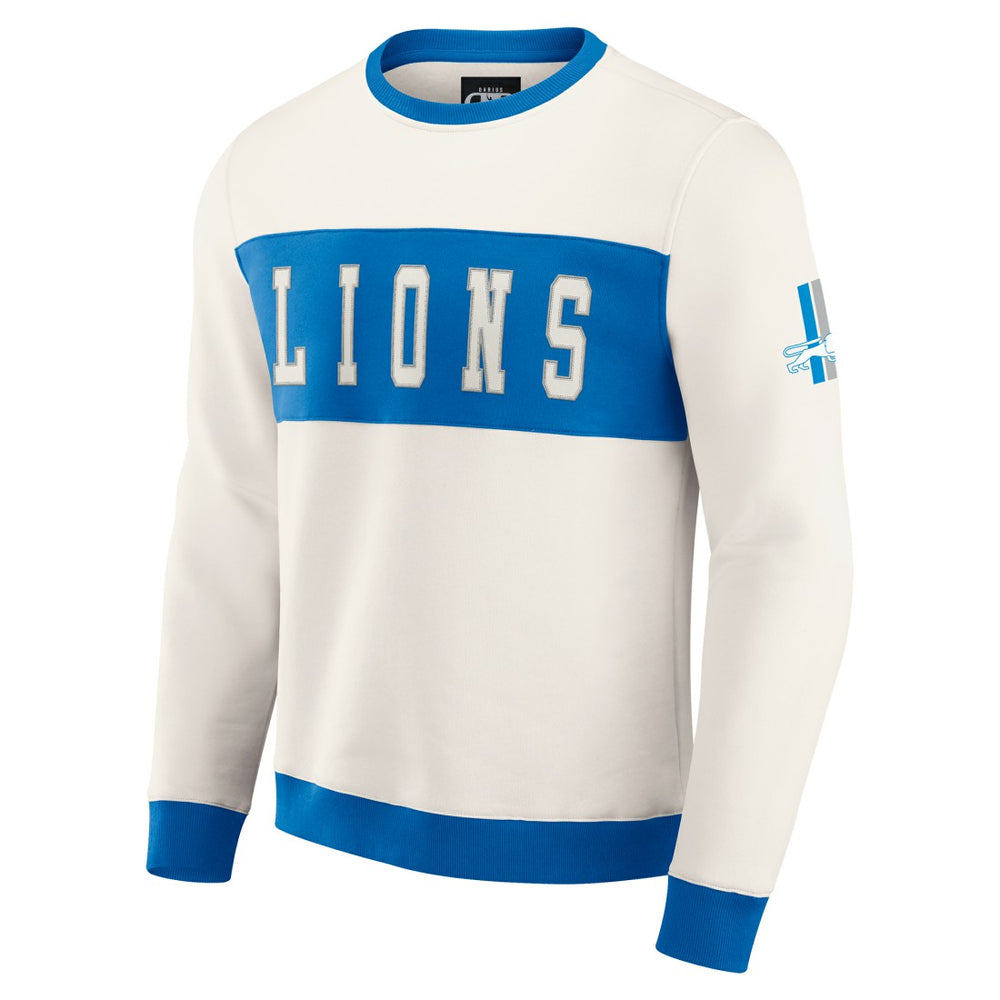 Detroit Lions Darius Rucker Collection Colorblock Pullover Sweatshirt Cream