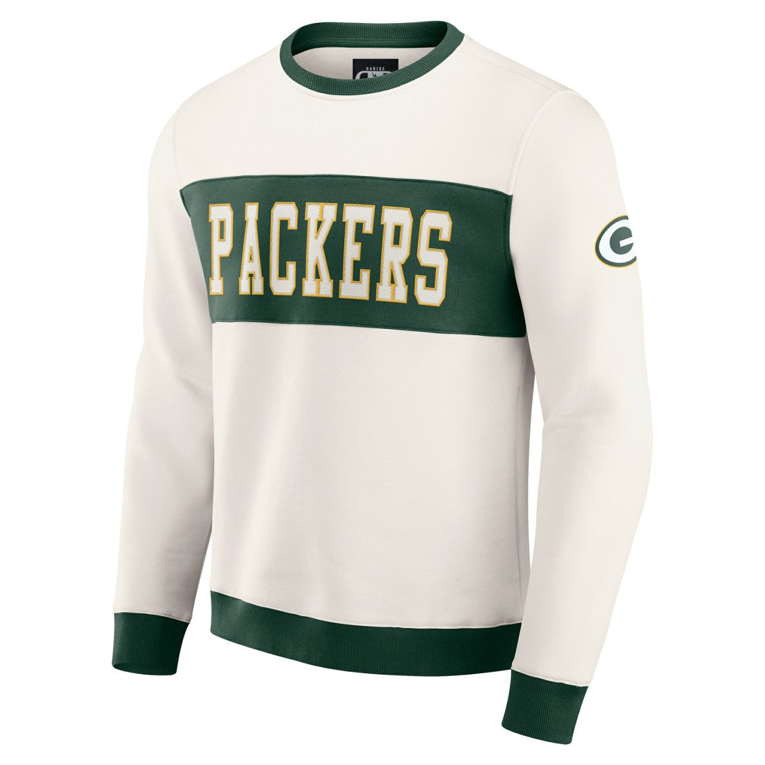 Green Bay Packers Darius Rucker Collection Colorblock Pullover Sweatshirt Cream