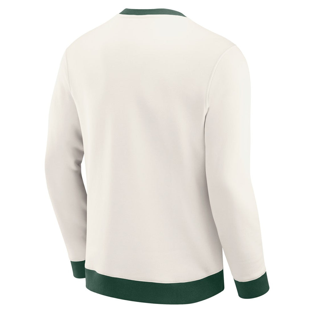 Green Bay Packers Darius Rucker Collection Colorblock Pullover Sweatshirt Cream