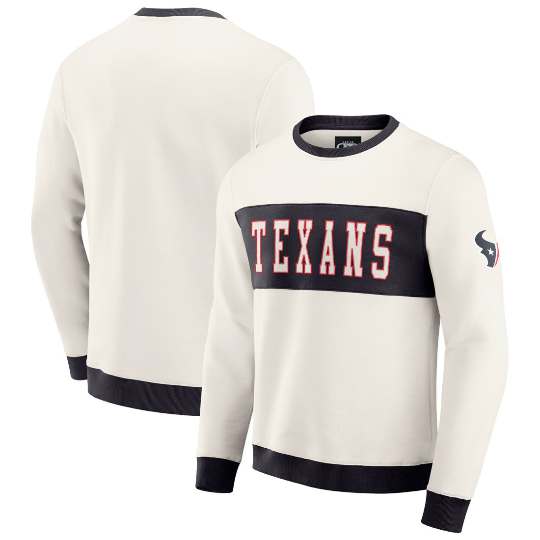 Houston Texans Darius Rucker Collection Colorblock Pullover Sweatshirt Cream
