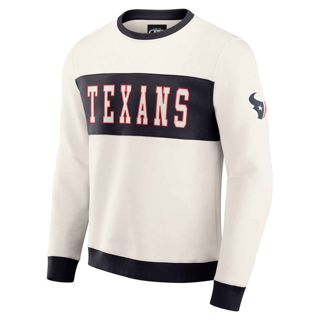 Houston Texans Darius Rucker Collection Colorblock Pullover Sweatshirt Cream