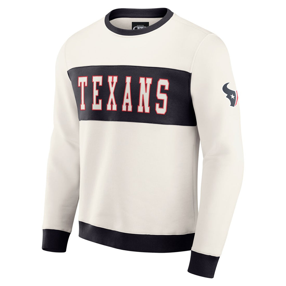 Houston Texans Darius Rucker Collection Colorblock Pullover Sweatshirt Cream
