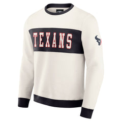 Houston Texans Darius Rucker Collection Colorblock Pullover Sweatshirt Cream