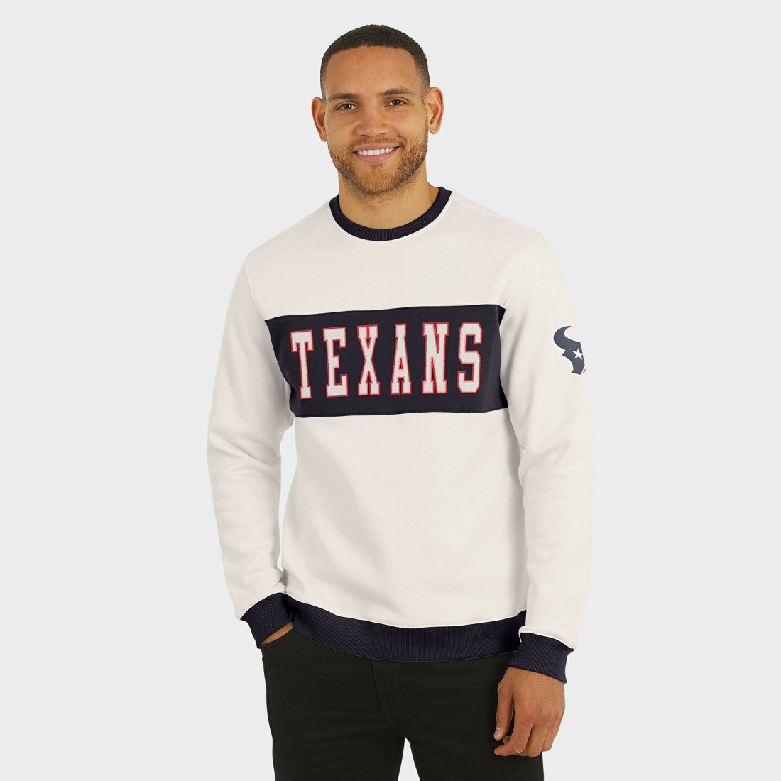 Houston Texans Darius Rucker Collection Colorblock Pullover Sweatshirt Cream