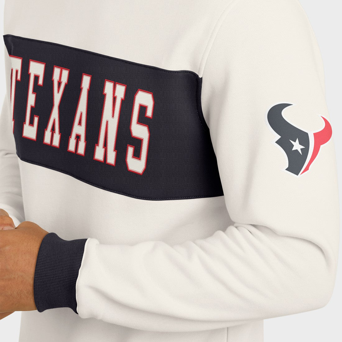 Houston Texans Darius Rucker Collection Colorblock Pullover Sweatshirt Cream
