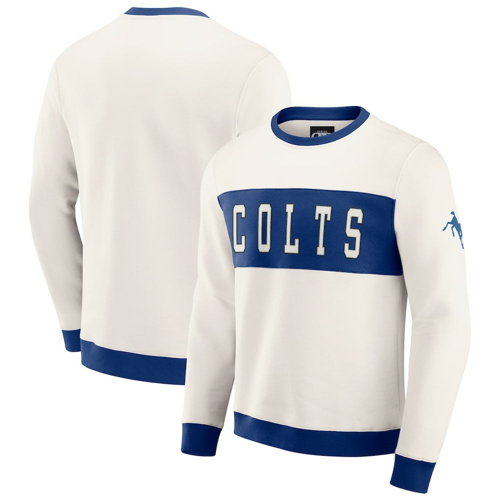Indianapolis Colts Darius Rucker Collection Colorblock Pullover Sweatshirt Cream