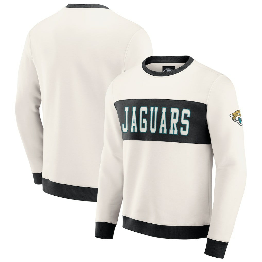 Jacksonville Jaguars Darius Rucker Collection Colorblock Pullover Sweatshirt Cream