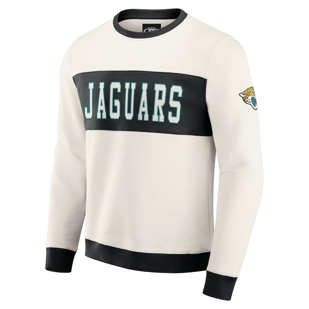 Jacksonville Jaguars Darius Rucker Collection Colorblock Pullover Sweatshirt Cream