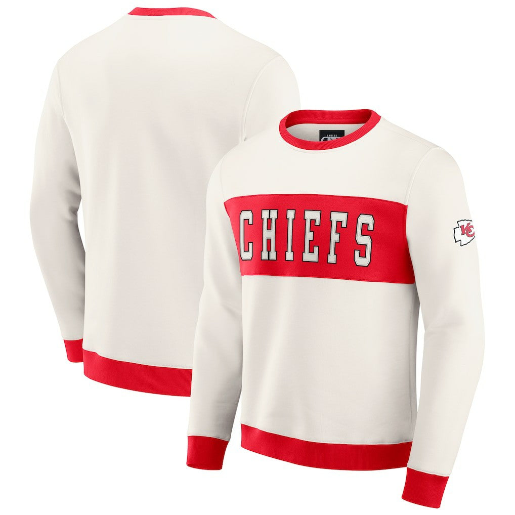 Kansas City Chiefs Darius Rucker Collection Colorblock Pullover Sweatshirt Cream