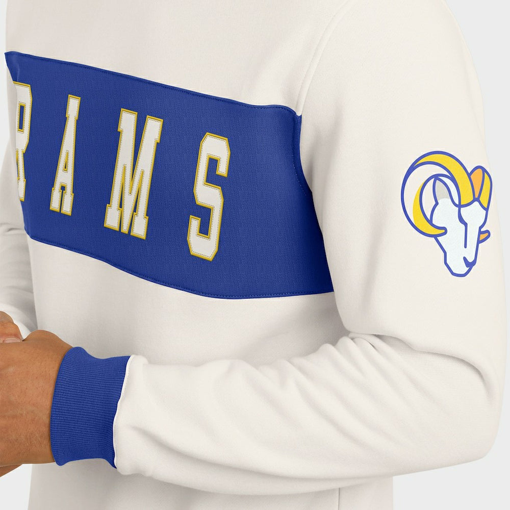 Los Angeles Rams Darius Rucker Collection Colorblock Pullover Sweatshirt Cream