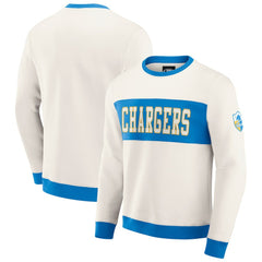 Los Angeles Chargers Darius Rucker Collection Colorblock Pullover Sweatshirt Cream